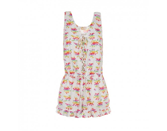 06 playsuit rainbow corals white